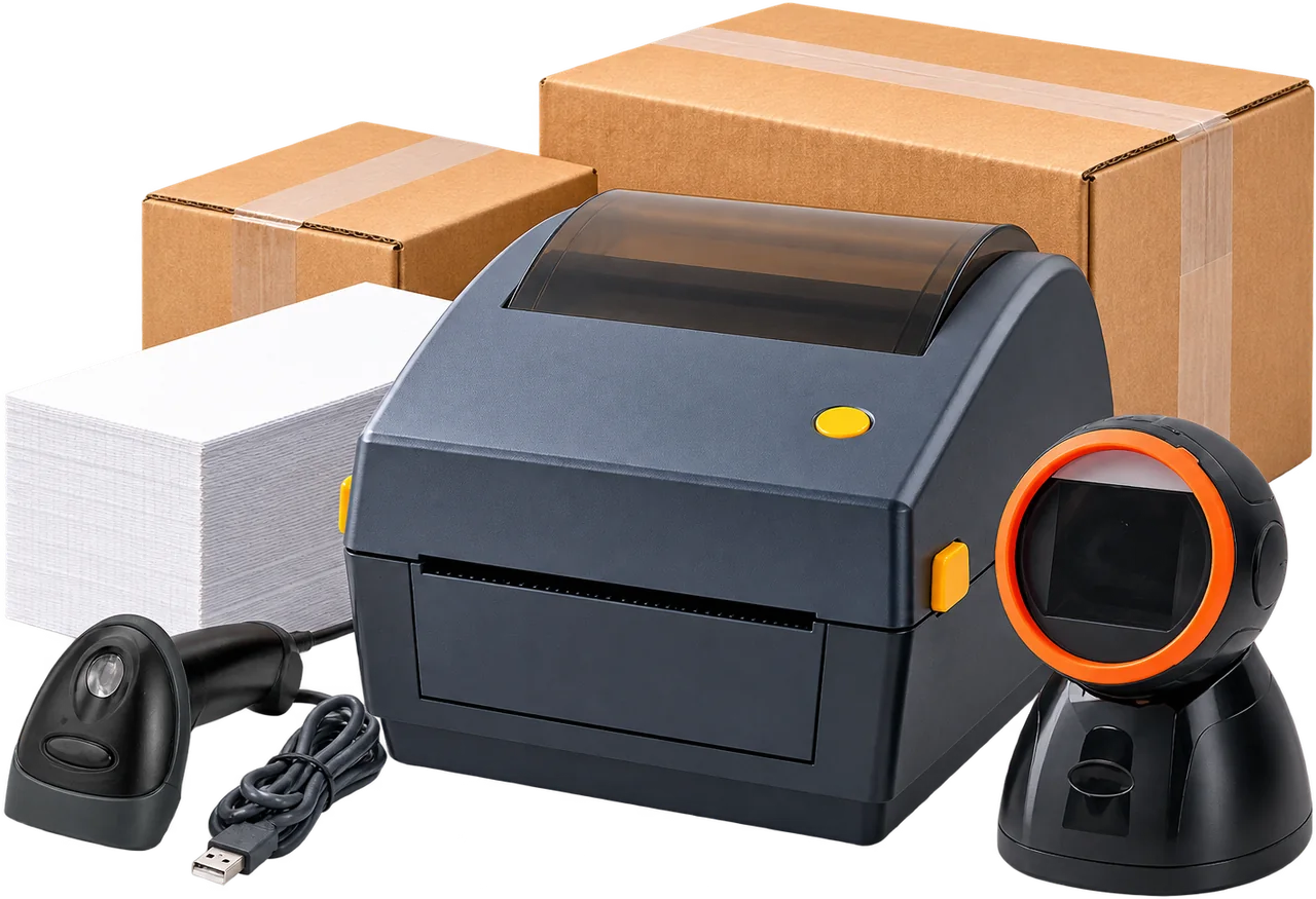 Xprinter XP-480B, ເຄື່ອງສະແກນບາໂຄດ ມືຖື ແລະ ຕັ້ງໂຕະ, ເຈ້ຍສະຫຼາກ 76×130 mm